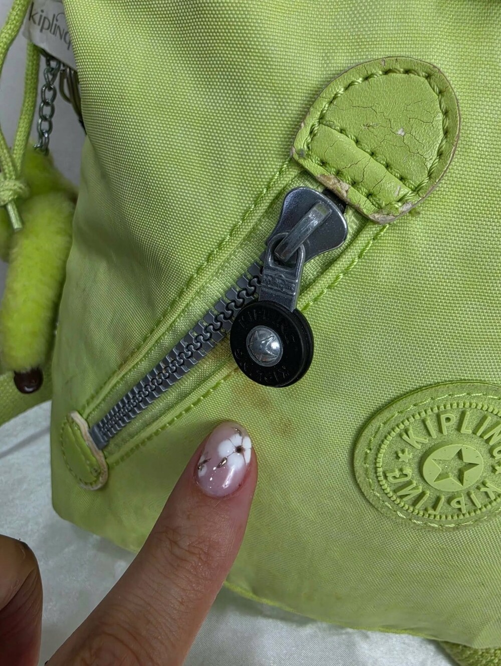 Kipling Neon Green Nylon Mini Backpack - Picture 6 of 10